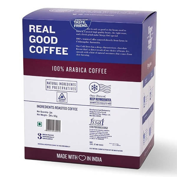 Sleepy Owl Dark Roast Cold Brew Coffee - 50 gm * 3N (Set of 3 Pack)